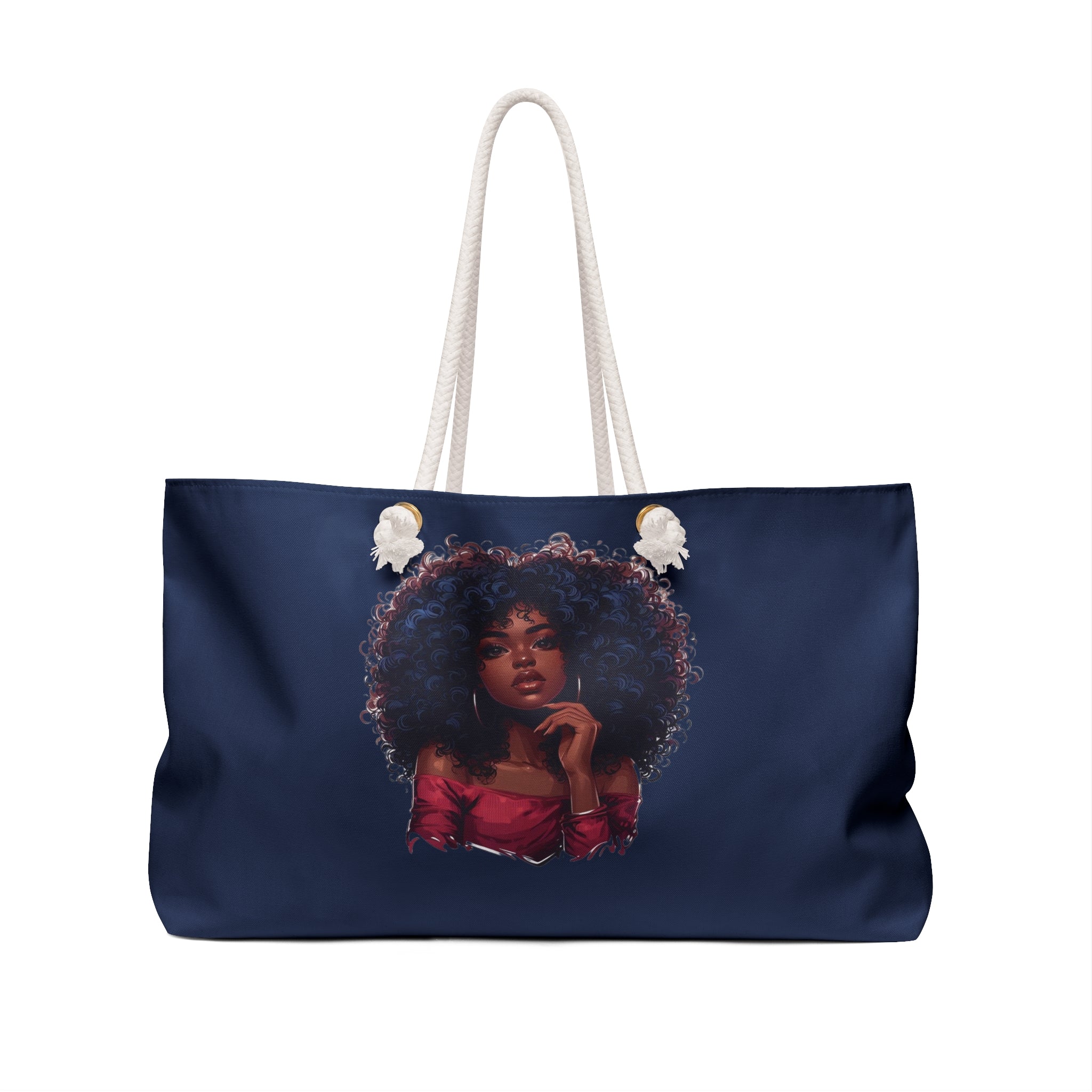Navy Blue Black Women Division Supply Co Weekender Bag — Navy Blue Travel Tote