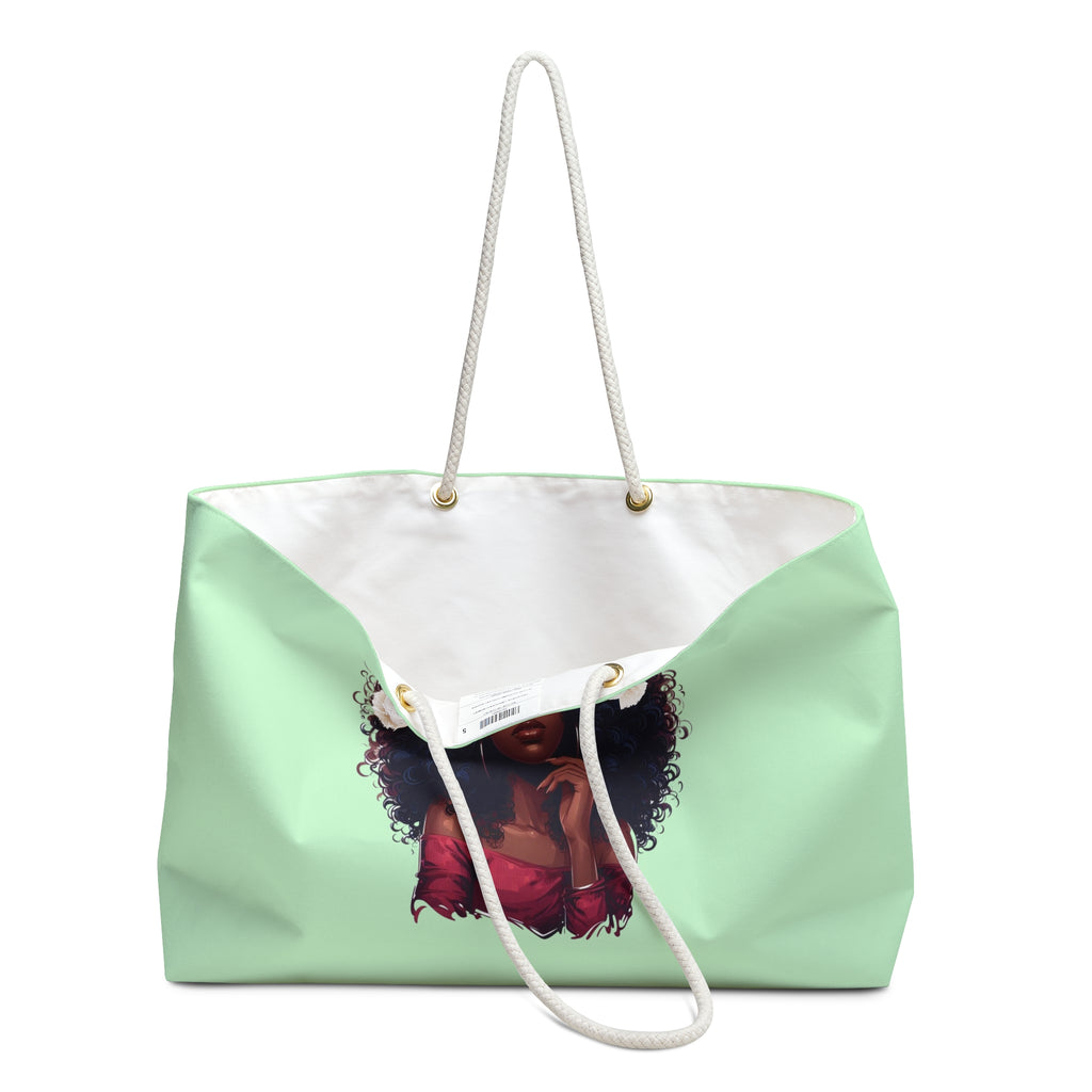 Pastel Green Black Women Division Supply Co Weekender Bag — Pastel Green Travel Tote