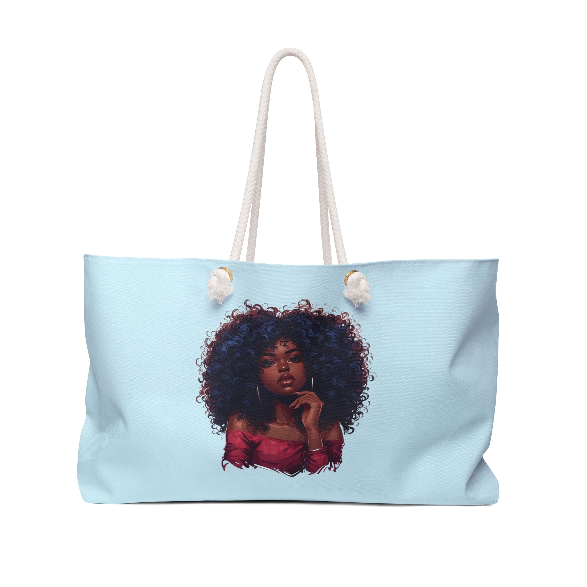 Soft Blue Black Women Division Supply Co Weekender Bag — Soft Blue Travel Tote