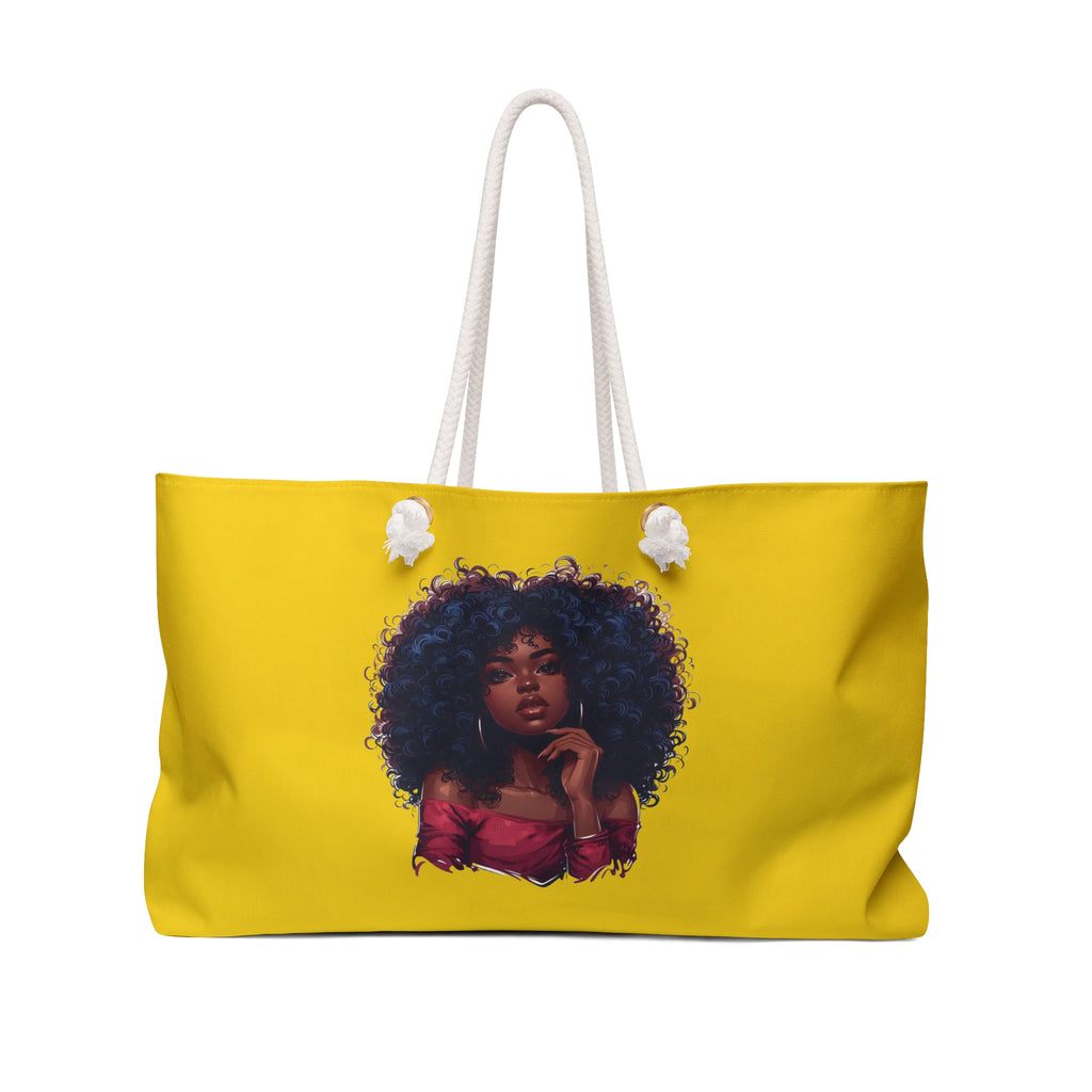 Yellow Black Women Division Supply Co Weekender Bag — Yellow Travel Tote