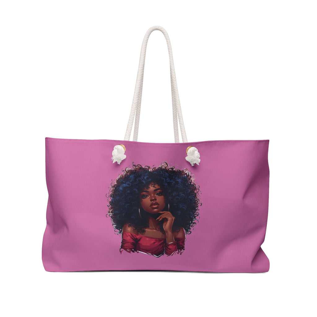 Pink Black Women Division Supply Co Weekender Bag — Pink Travel Tote