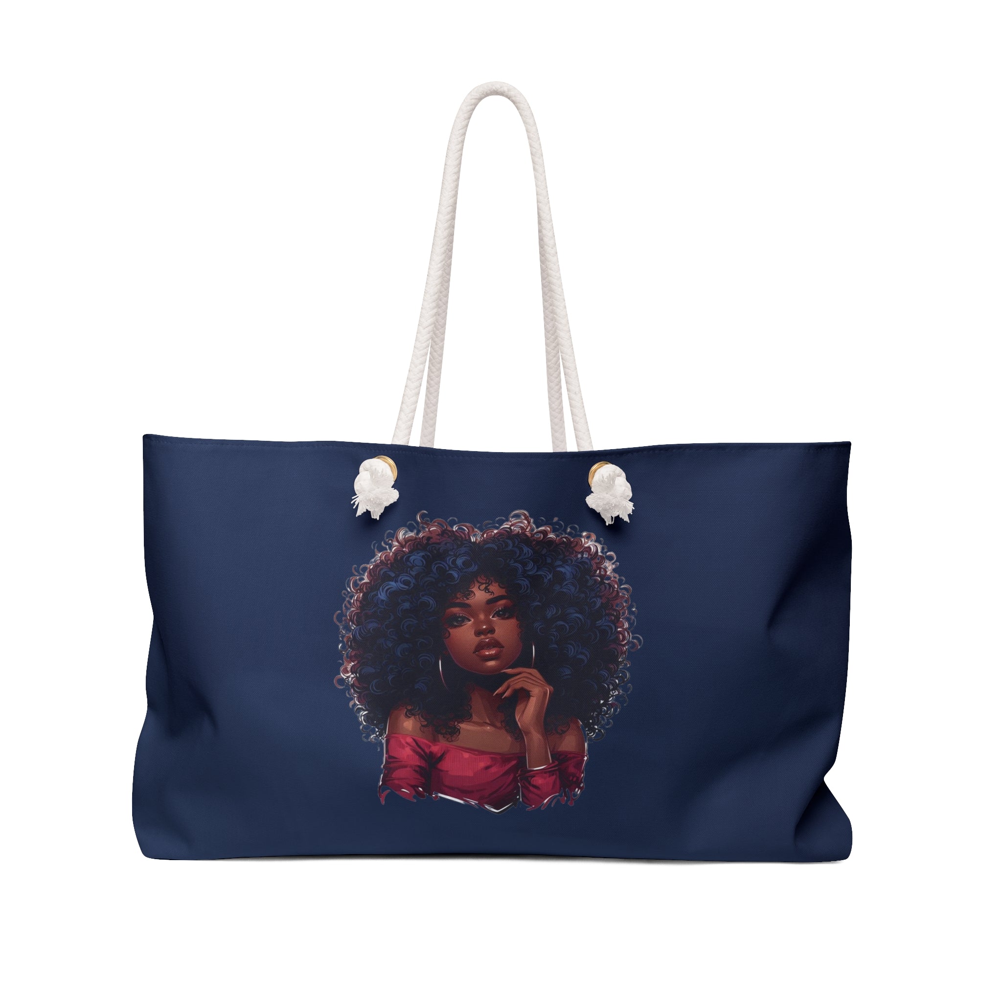 Navy Blue Black Women Division Supply Co Weekender Bag — Navy Blue Travel Tote