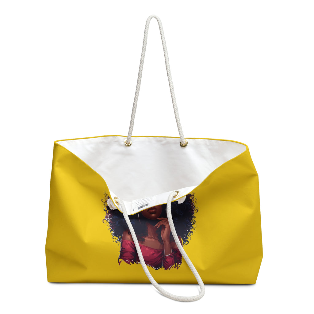 Yellow Black Women Division Supply Co Weekender Bag — Yellow Travel Tote