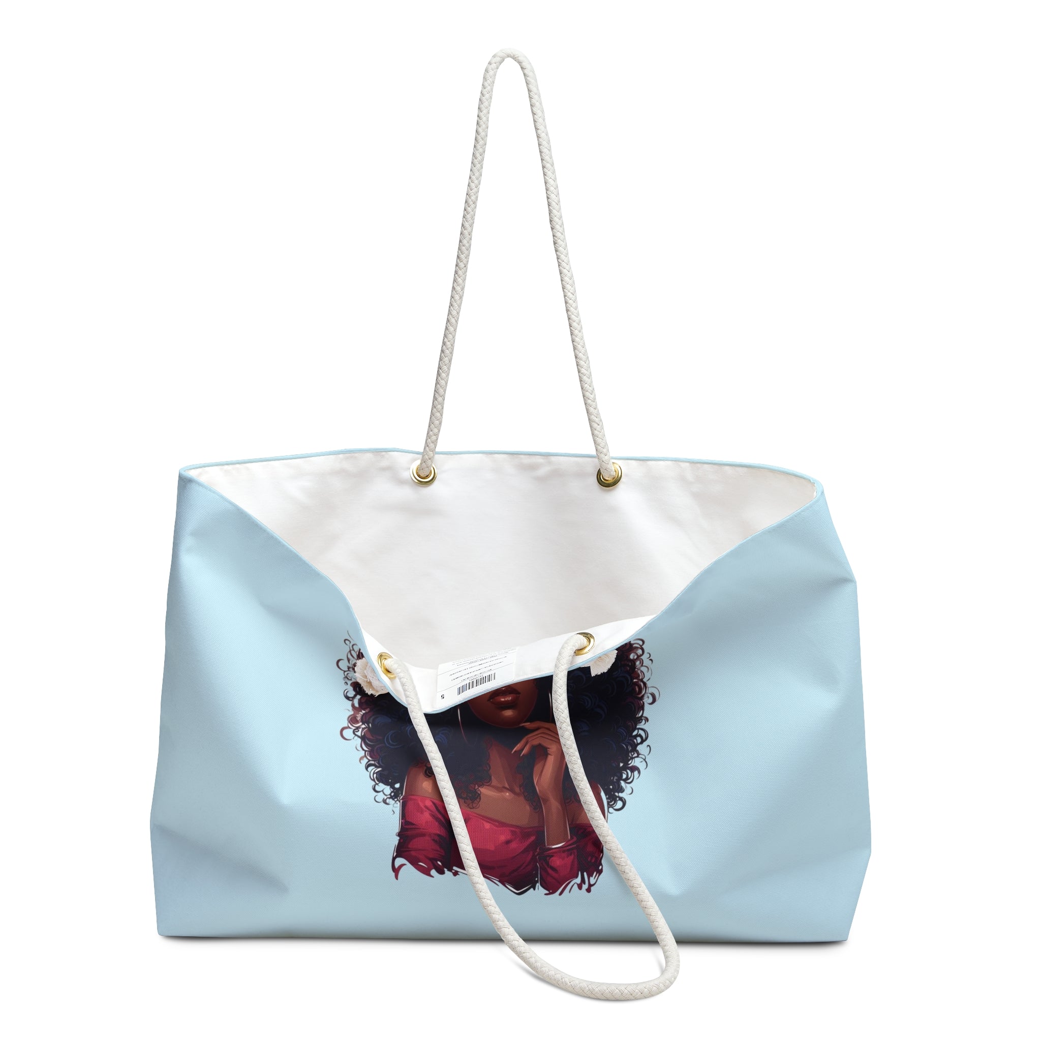 Soft Blue Black Women Division Supply Co Weekender Bag — Soft Blue Travel Tote