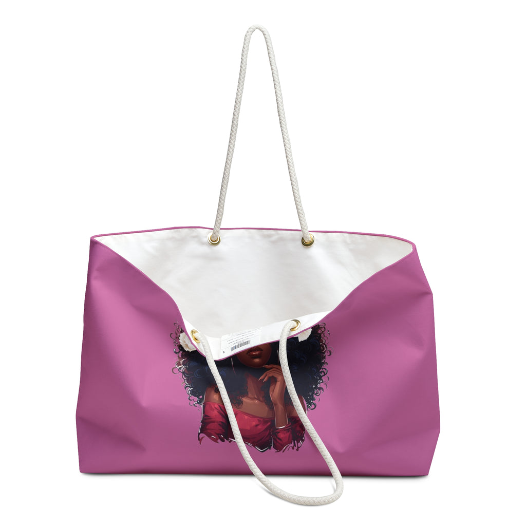 Pink Black Women Division Supply Co Weekender Bag — Pink Travel Tote