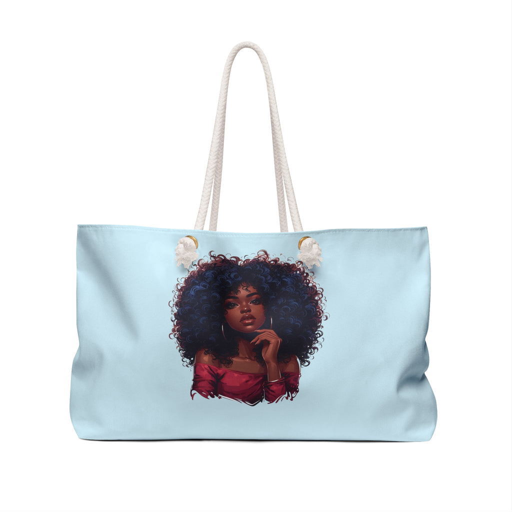 Soft Blue Black Women Division Supply Co Weekender Bag — Soft Blue Travel Tote