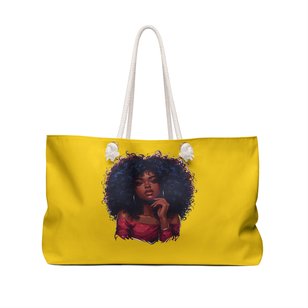 Yellow Black Women Division Supply Co Weekender Bag — Yellow Travel Tote