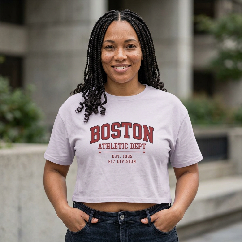 Boston Athletic Dept Women's Crop Tee | 617 Division Supply Co