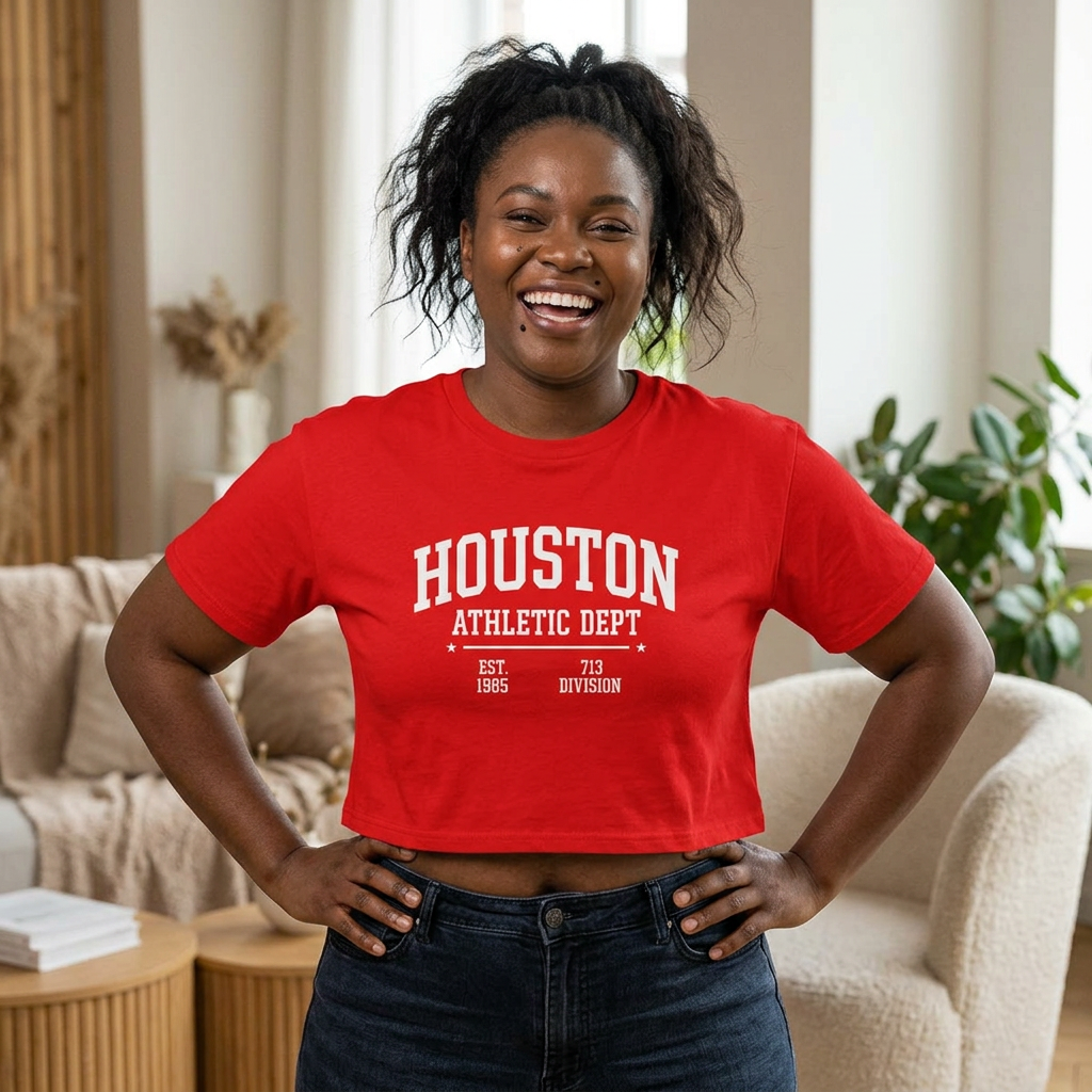 Houston Athletic Dept Women's Crop Tee | 713 Division Supply Co