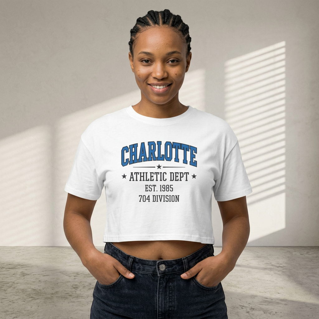 Charlotte Athletic Dept Women's Crop Tee | 704 Division Supply Co