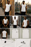 King Graphic Tank Top — Men's Crown 'KING' Vintage-Faded Muscle Tee