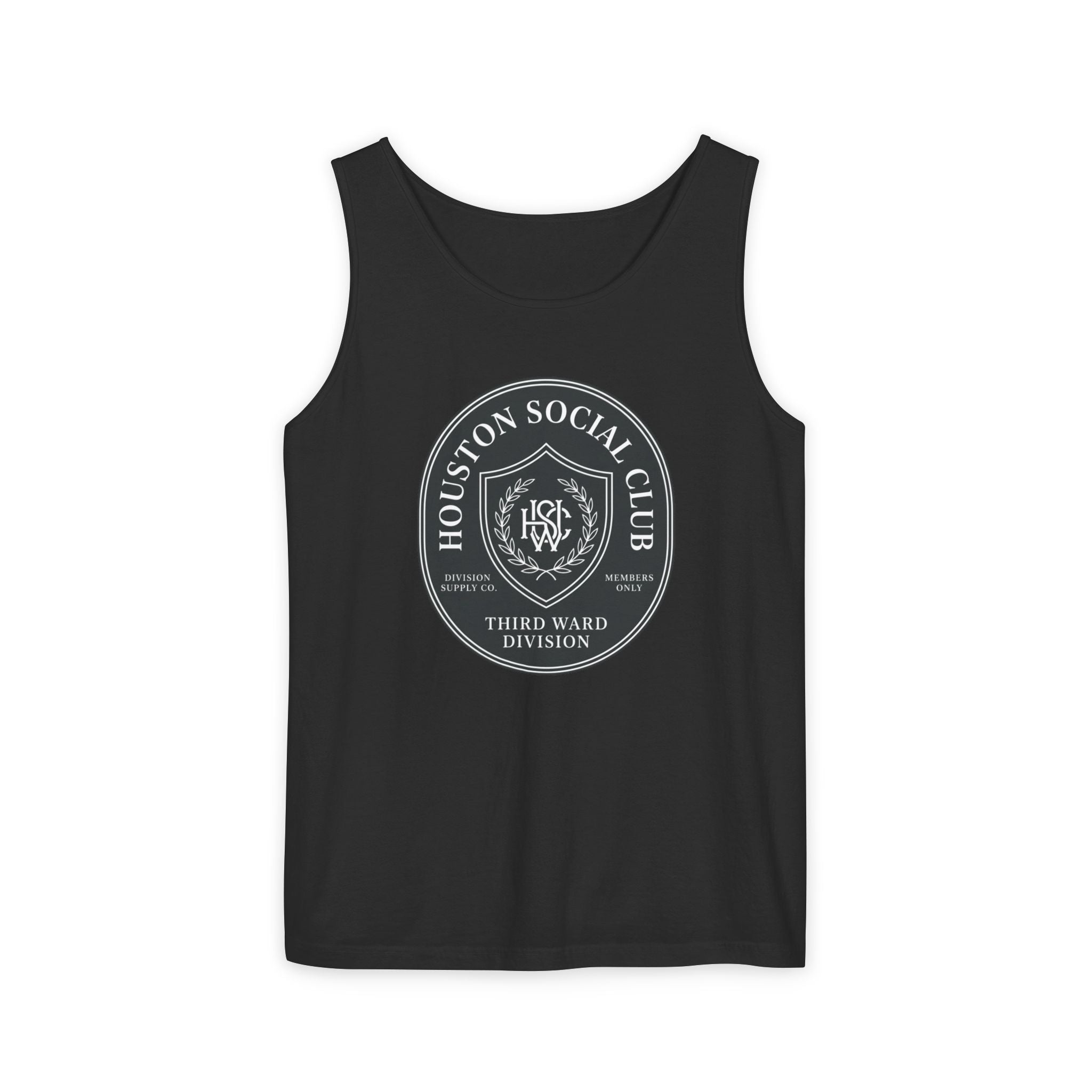 Houston Social Club Third Ward Division Tank Top — Vintage Badge Sleeveless Tee