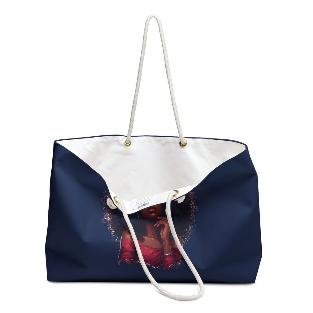 Navy Blue Black Women Division Supply Co Weekender Bag — Navy Blue Travel Tote