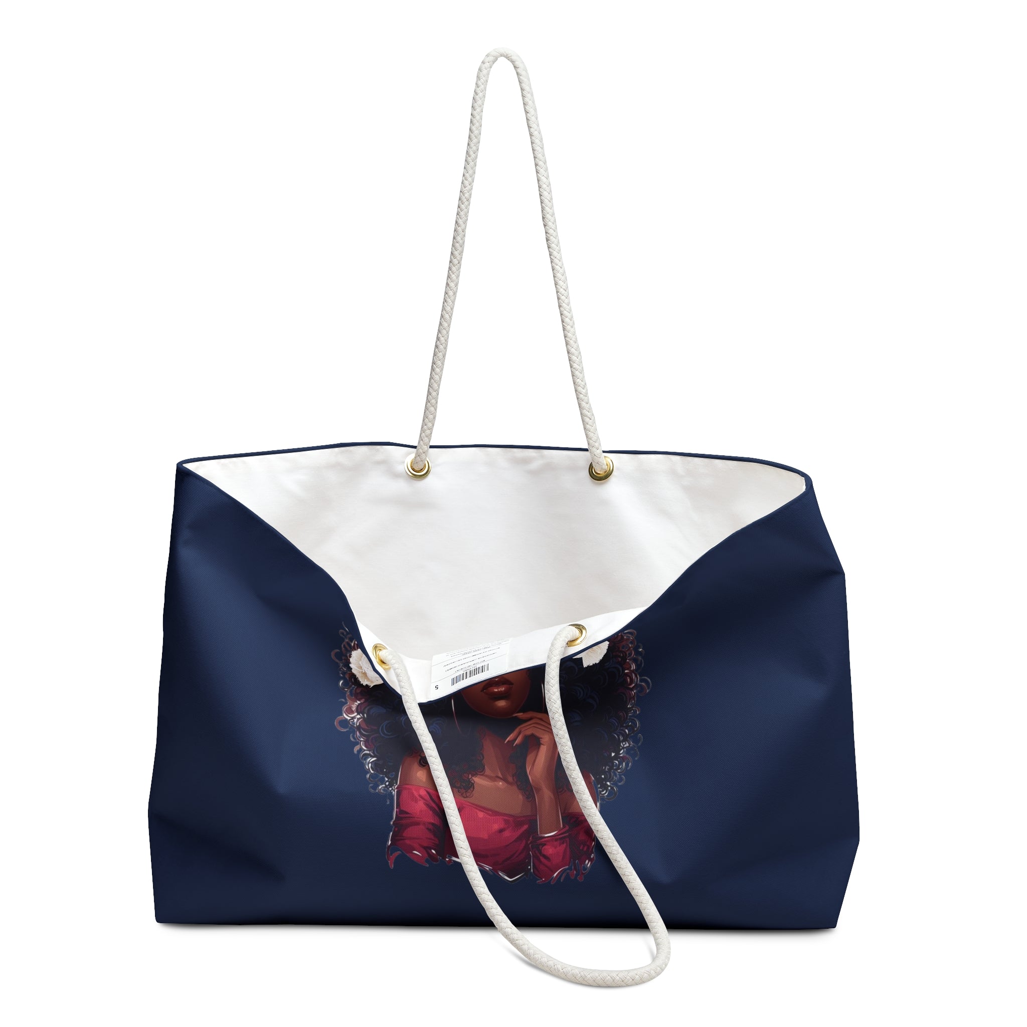 Navy Blue Black Women Division Supply Co Weekender Bag — Navy Blue Travel Tote