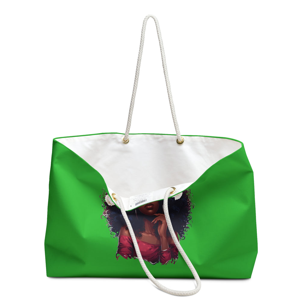 Lime Green Black Women Division Supply Co Weekender Bag — Lime Travel Tote