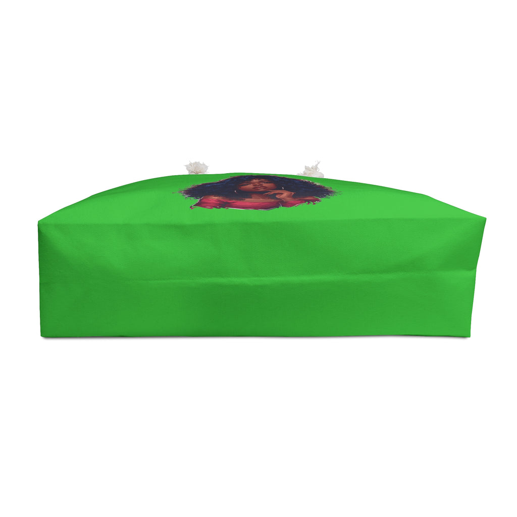 Lime Green Black Women Division Supply Co Weekender Bag — Lime Travel Tote