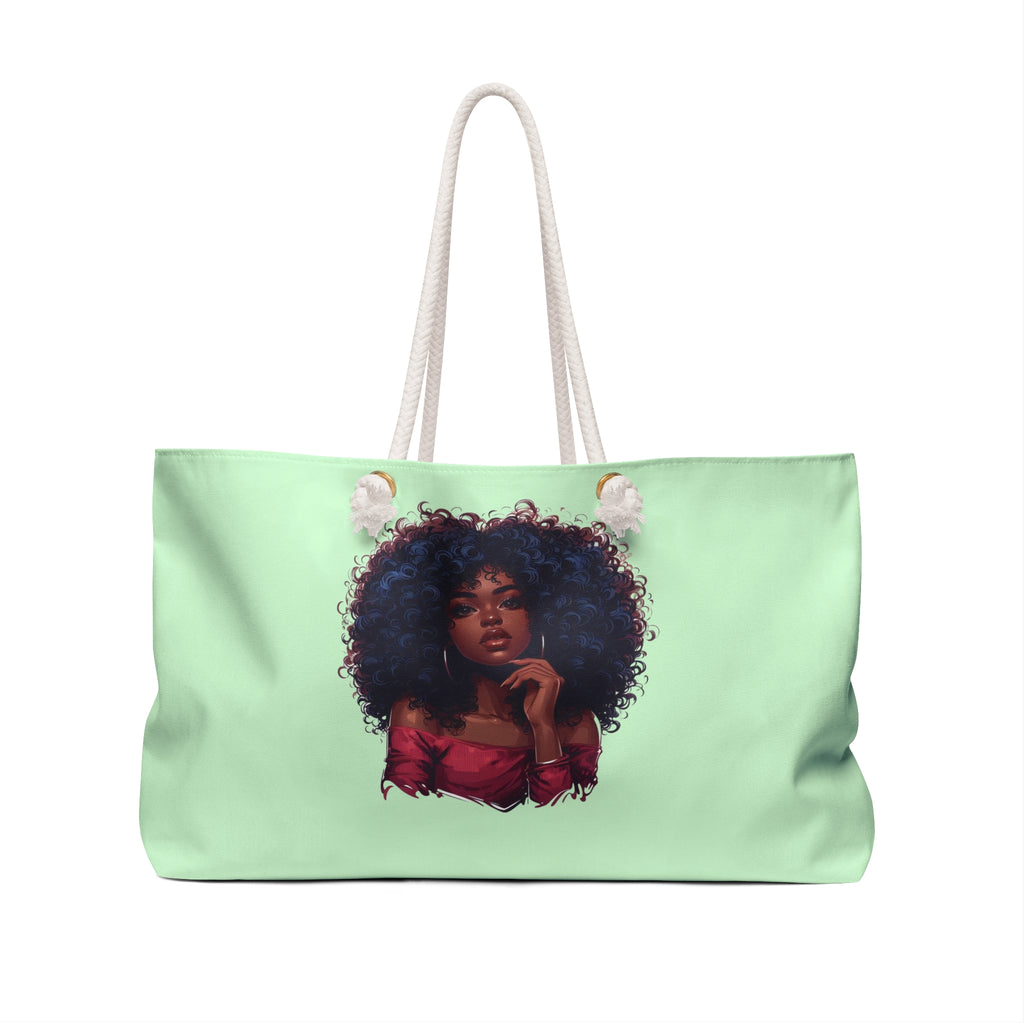 Pastel Green Black Women Division Supply Co Weekender Bag — Pastel Green Travel Tote