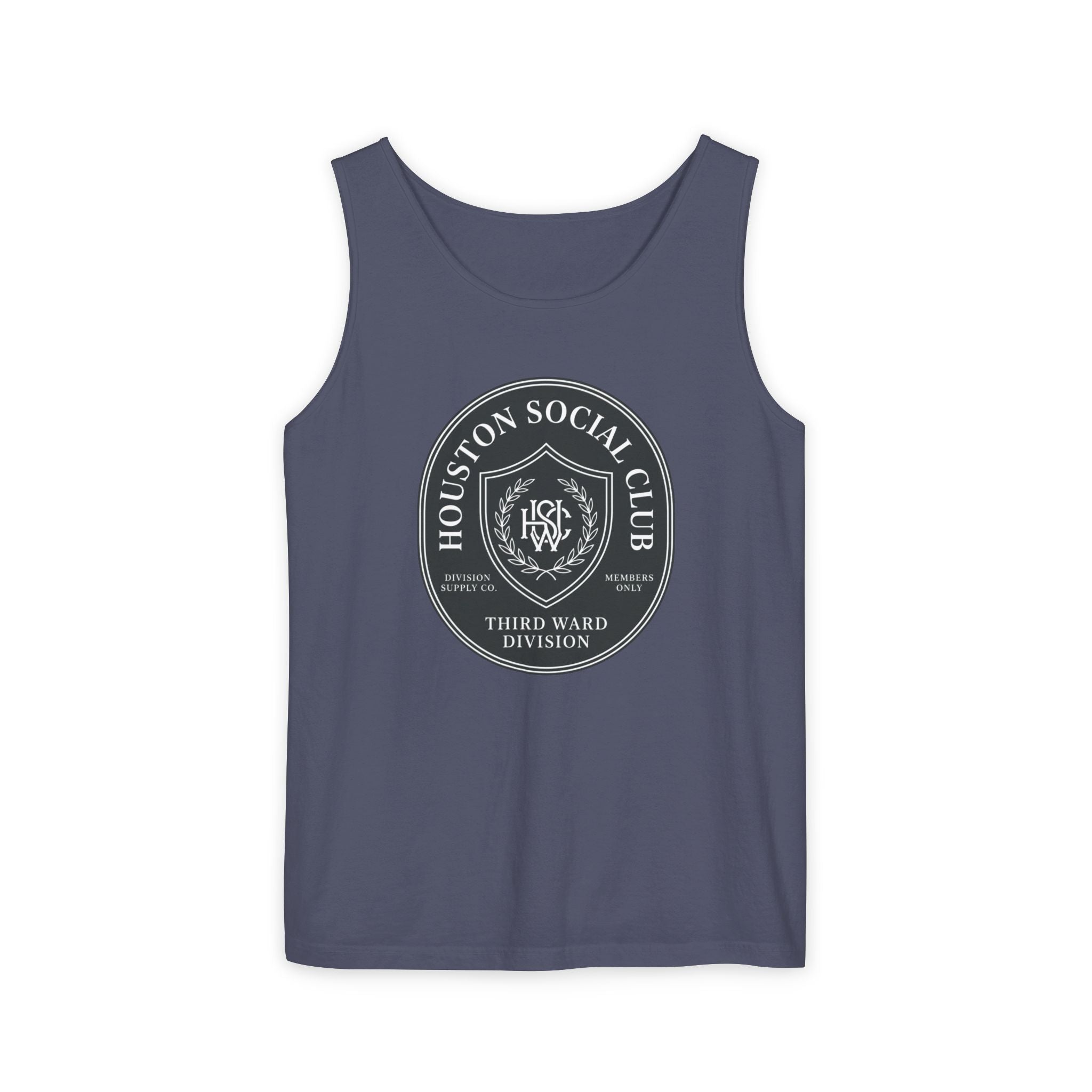Houston Social Club Third Ward Division Tank Top — Vintage Badge Sleeveless Tee