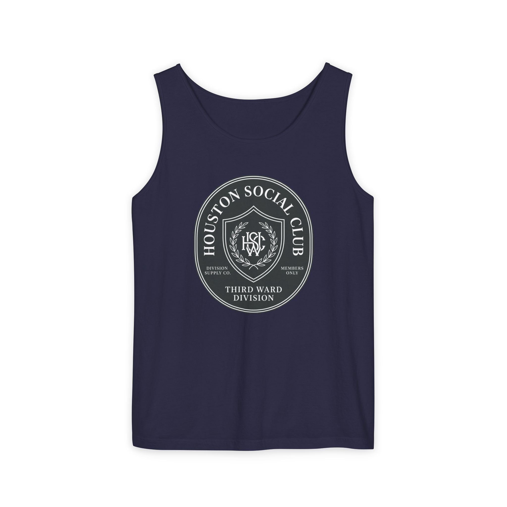 Houston Social Club Third Ward Division Tank Top — Vintage Badge Sleeveless Tee