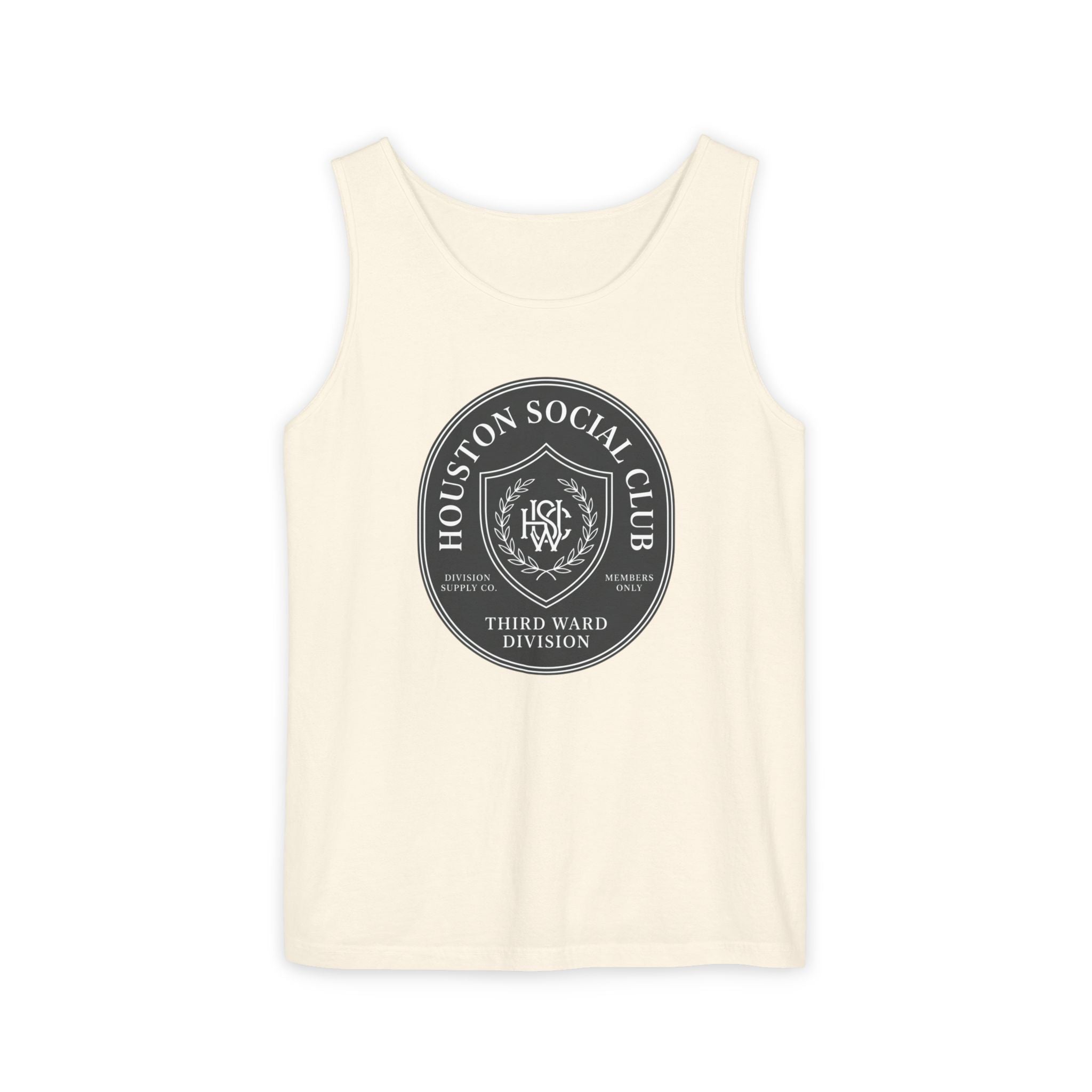Houston Social Club Third Ward Division Tank Top — Vintage Badge Sleeveless Tee